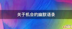 关于机会的幽默语录