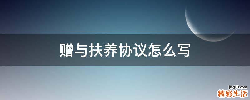 赠与扶养协议怎么写