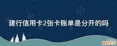 建行信用卡2张卡账单是分开的吗