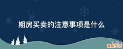 期房买卖的注意事项是什么