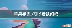 苹果手表3可以看视频吗
