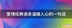 爱情经典语录温暖人心的一句话
