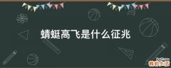 蜻蜓高飞是什么征兆