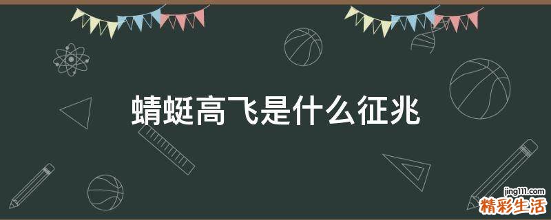 蜻蜓高飞是什么征兆