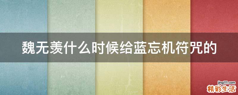 魏无羡什么时候给蓝忘机符咒的