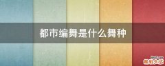 都市编舞是什么舞种