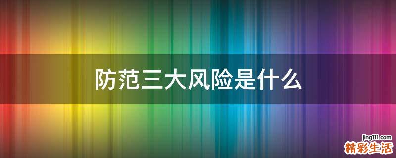 防范三大风险是什么