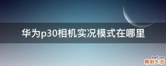 华为p30相机实况模式在哪里