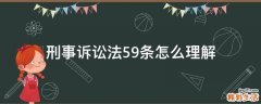 刑事诉讼法59条怎么理解