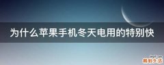 为什么苹果手机冬天电用的特别快