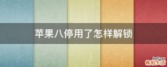 苹果八停用了怎样解锁