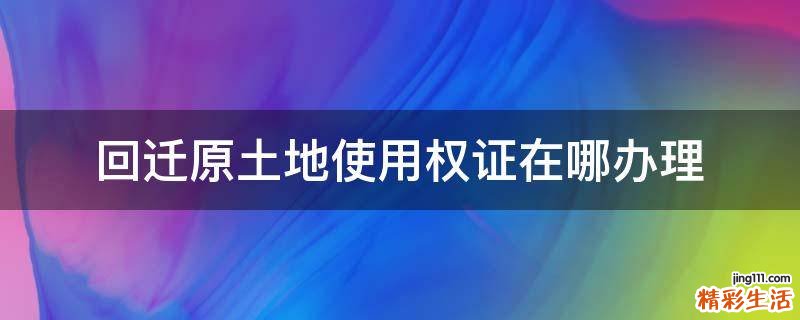 回迁原土地使用权证在哪办理