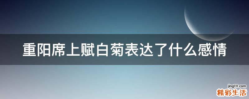 重阳席上赋白菊表达了什么感情