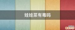 娃娃菜有毒吗