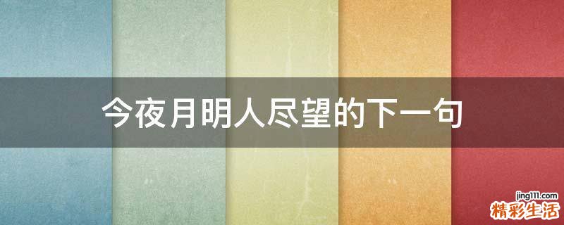 今夜月明人尽望的下一句