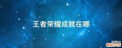 王者荣耀成就在哪