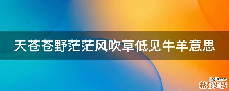 天苍苍野茫茫风吹草低见牛羊意思