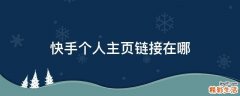 快手个人主页链接在哪