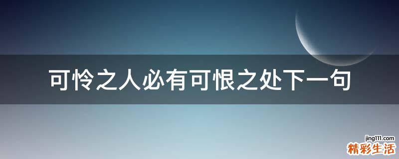 可怜之人必有可恨之处下一句
