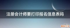 注册会计师要打印报名信息表吗