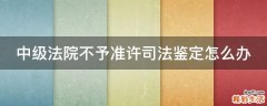 中级法院不予准许司法鉴定怎么办