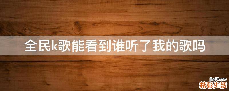 全民k歌能看到谁听了我的歌吗