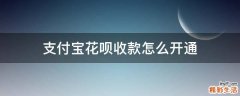 支付宝花呗收款怎么开通