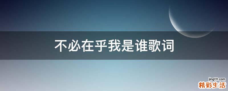不必在乎我是谁歌词