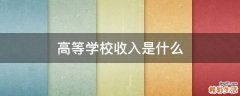 高等学校收入是什么