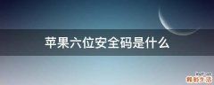 苹果六位安全码是什么
