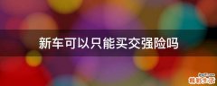 新车可以只能买交强险吗