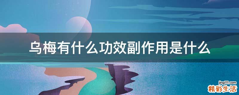 乌梅有什么功效副作用是什么