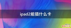 ipad2能插什么卡