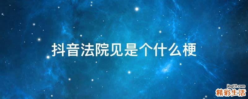 抖音法院见是个什么梗