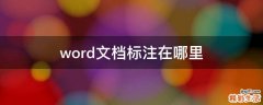 word文档标注在哪里