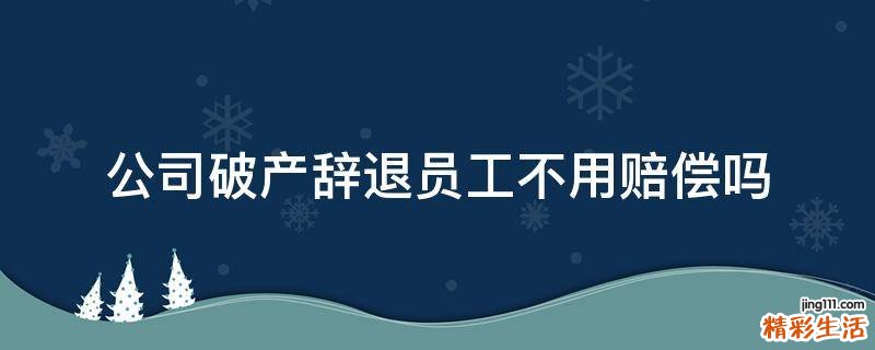 公司破产辞退员工不用赔偿吗