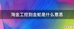 淘金工挖到金蛇是什么意思