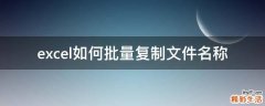 excel如何批量复制文件名称