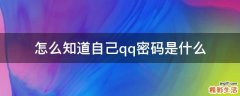 怎么知道自己qq密码是什么