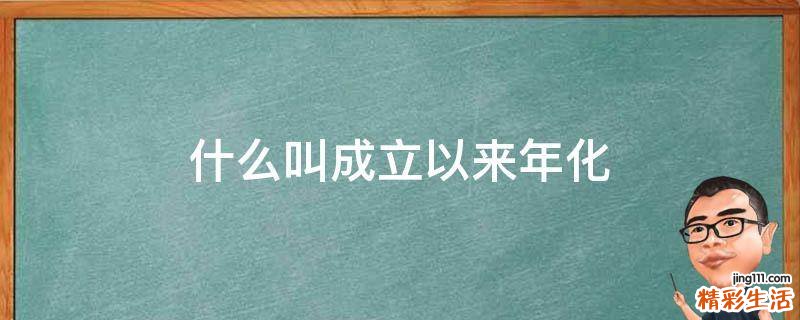 什么叫成立以来年化