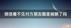 微信看不见对方朋友圈是被删了吗