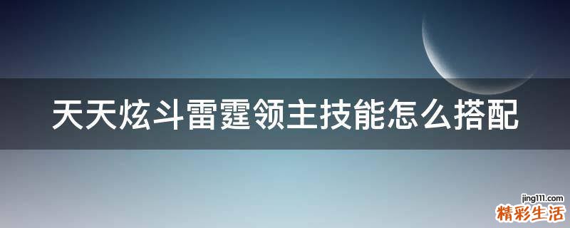 天天炫斗雷霆领主技能怎么搭配