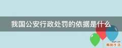 我国公安行政处罚的依据是什么