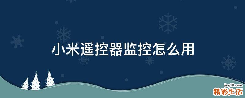 小米遥控器监控怎么用