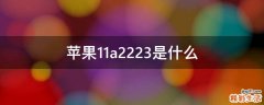 苹果11a2223是什么