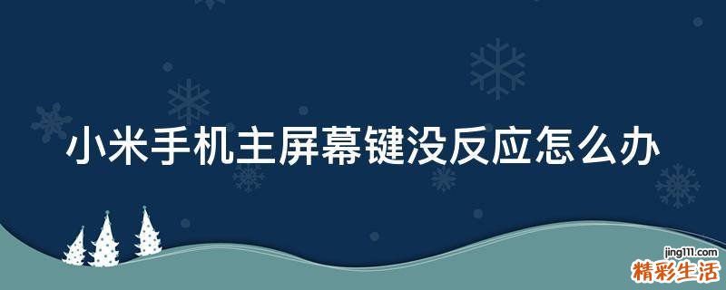 小米手機(jī)主屏幕鍵沒(méi)反應(yīng)怎么辦