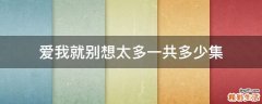 愛我就別想太多一共多少集