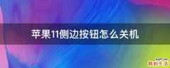 苹果11侧边按钮怎么关机