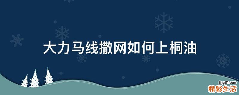 大力马线撒网如何上桐油