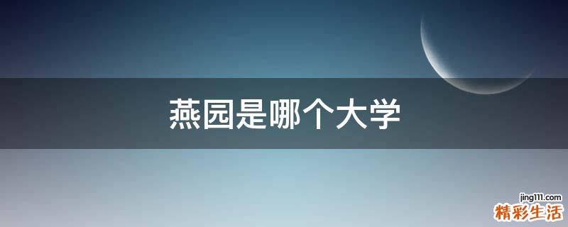 燕园是哪个大学